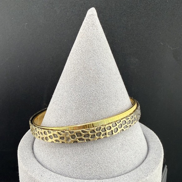 Monet Jewelry - Vintage Monet Bracelet Bangle Gold Tone 8"
